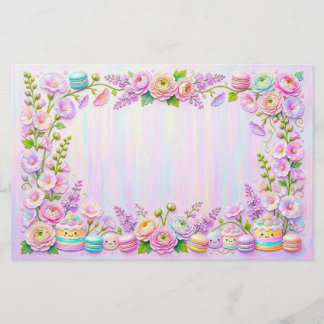 Cake and Macaron Stationery Paper