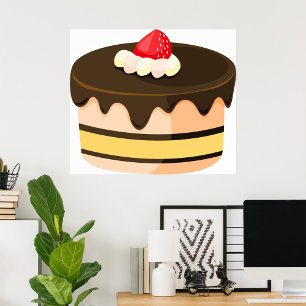 Cake And Strawberry Poster