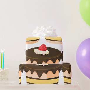 Cake And Strawberry Wrapping Paper