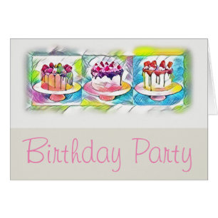 Cake Art Birthday Party Invitation