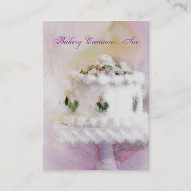 Cake Art II - vertical style Business Card (Front)