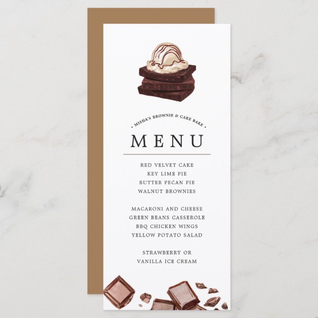 Cake Bake | Themed Menu (Front/Back)