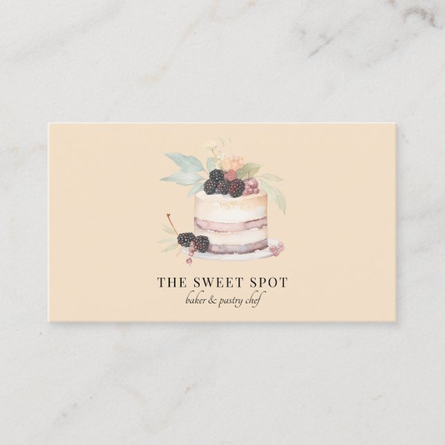 Cake Baker Bakery Pastry Chef Catering Business Card (Front)