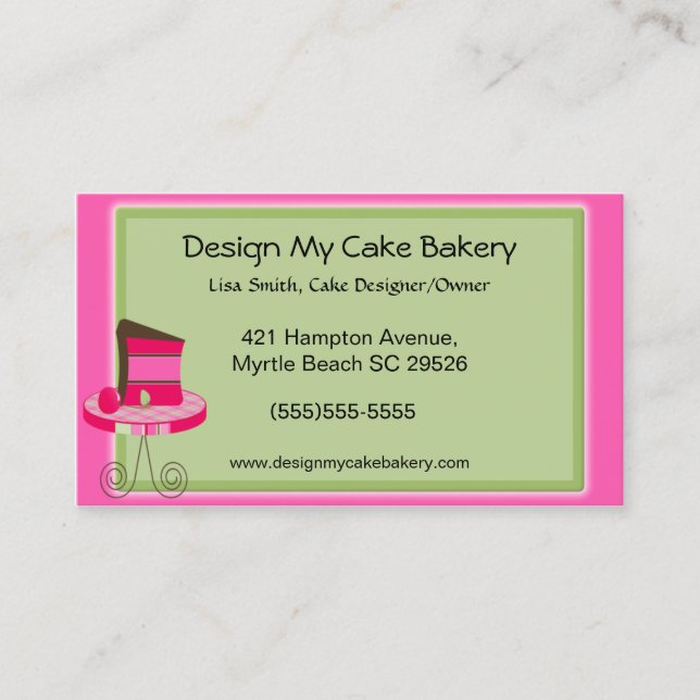 Cake Baker  Business Cards (Front)