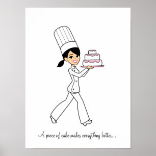 Cake Baker Chef Girl Poster