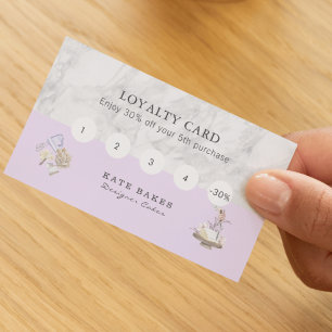Cake Baker Loyalty Rewards Promotional QR Code Business Card