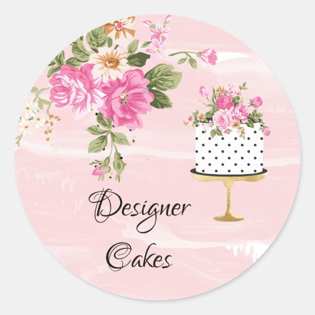 Cake Bakery Business Sticker (Front)