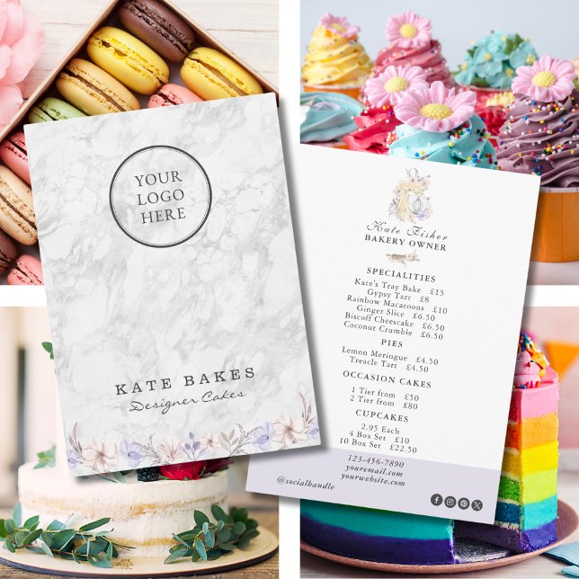 Cake Bakery Cafe Restaurant Marble Menu Price List (Creator Uploaded)