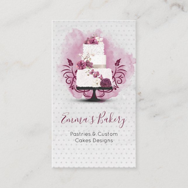 Cake Bakery,  Patisserie , Cakes & Sweets Business Card (Front)
