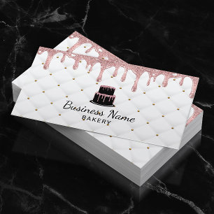 Cake Bakery Rose Gold Drip Icing Luxury Business Card