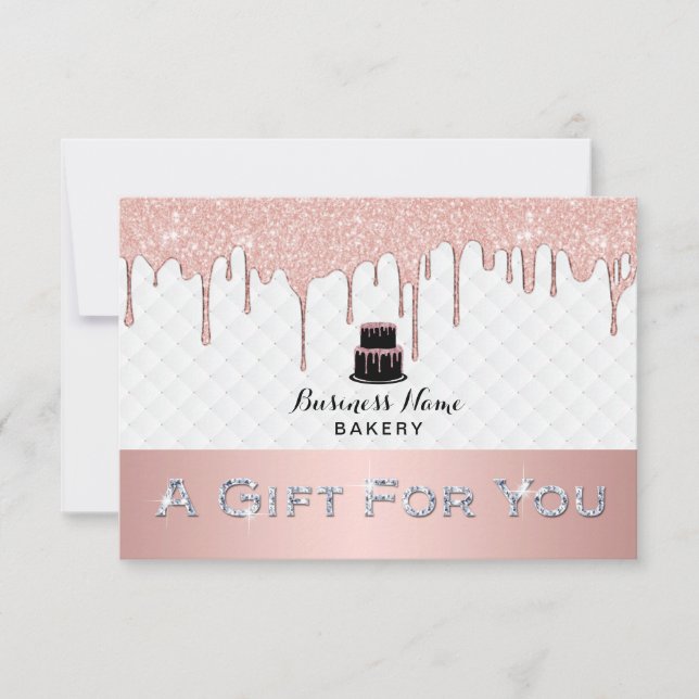 Cake Bakery Rose Gold Drip Icing Pastry Chef (Front)