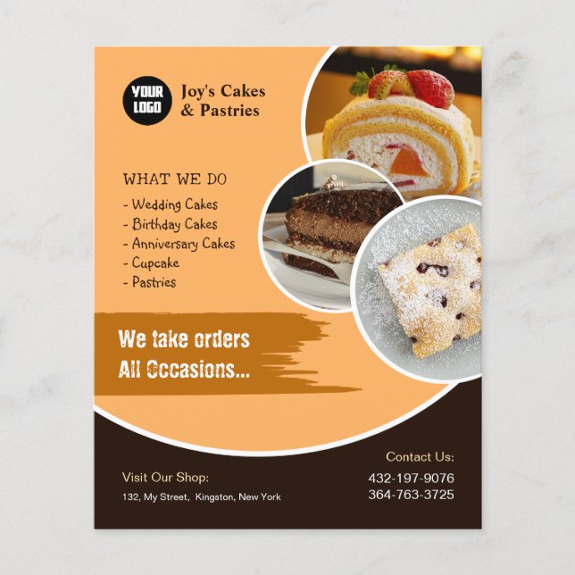 Cake Bakery Shop Custom Flyer (Front)