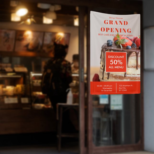 Cake Bakery Small Business Grand Opening  Banner (Cake Bakery Small Business Grand Opening Banner)