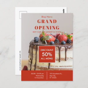 Cake Bakery Small Business Grand Opening  Postcard