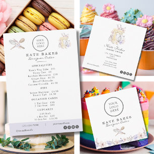 Cake Bakery Your Own Logo Cafe Menu Price List