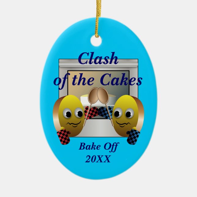 Cake Baking Contest Ceramic Ornament (Front)