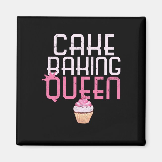 Cake Baking Queen Cupcake Bakers Pastry Magnet (Front)