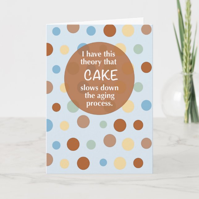 Cake Birthday Funny Aging Humour Polka Dot Card (Front)
