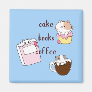 Cake Books Coffee Magnet