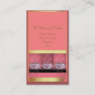 Cake Business Cards Pink Background