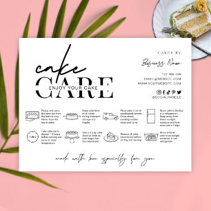 Cake Care Instructions Minimalist Thank You Card