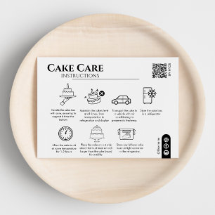 Cake Care Instructions Qr Code Add Your Logo Card