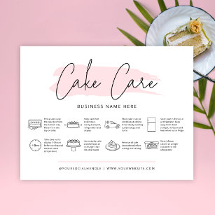 Cake Care Instructions Wedding Cake Guide Feminine Thank You Card