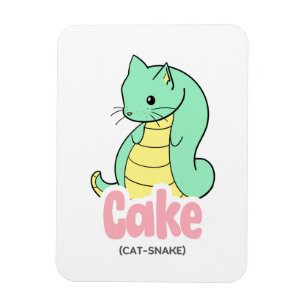 Cake (Cat + Snake) Cute Flexible Sticker Magnet