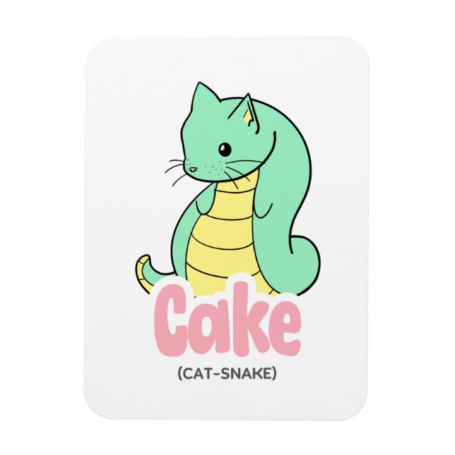 Cake (Cat + Snake) Cute Flexible Sticker Magnet (Vertical)