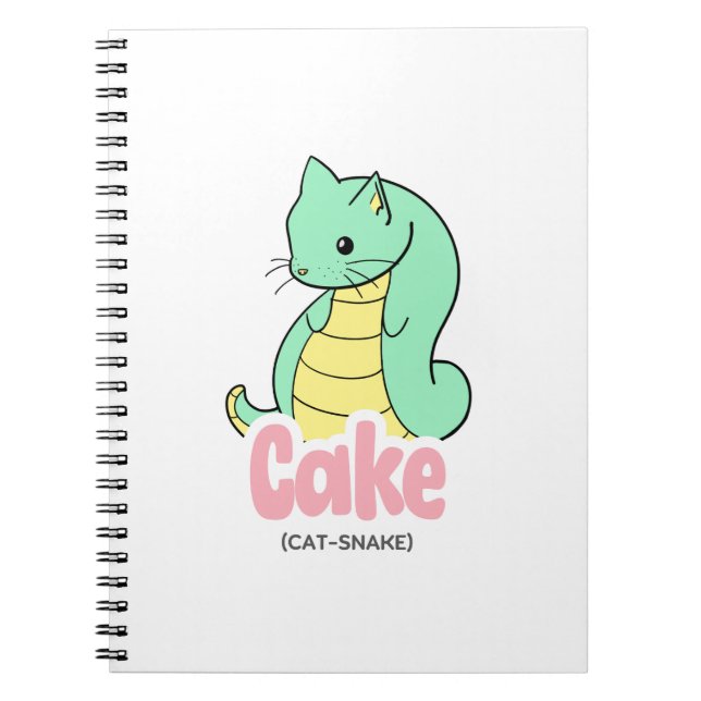 Cake (Cat + Snake) Cute Notebook /Journal (Front)