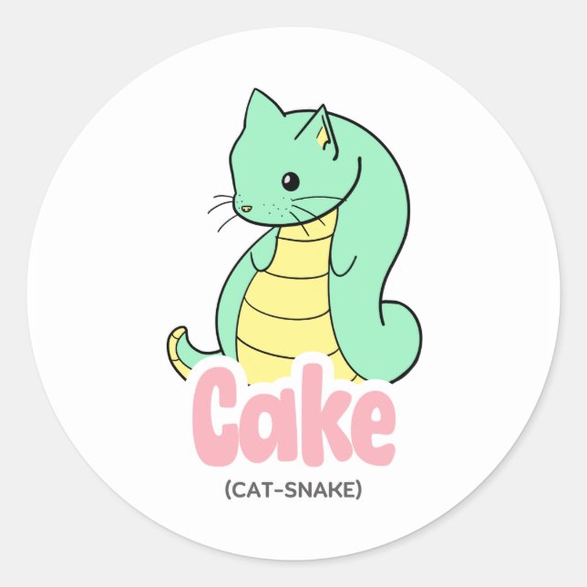 Cake (Cat + Snake) Cute Sticker (Front)