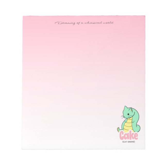 Cake (Cat + Snake) Pink Notepad (Front)