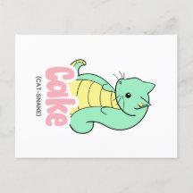 Cake (Cat +Snake) Postcard