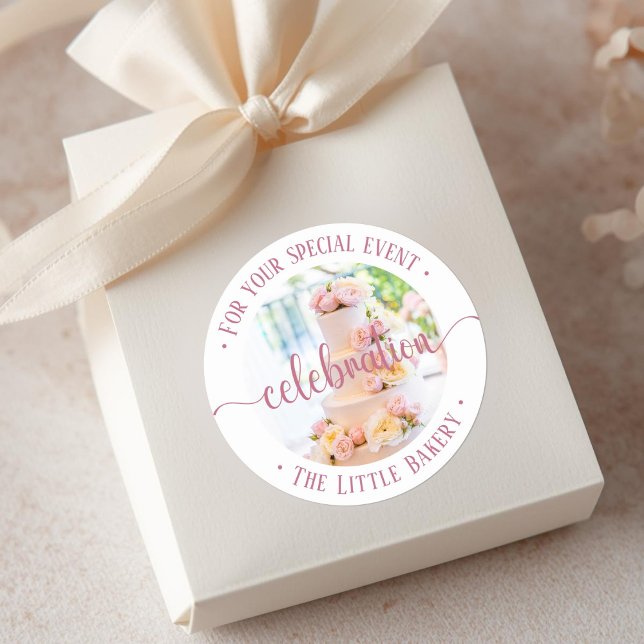 Cake Celebration for your special event  Classic Round Sticker (Creator Uploaded)