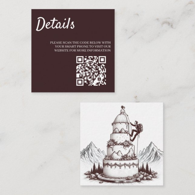 Cake Climbers Wedding Enclosure Card (Front/Back)
