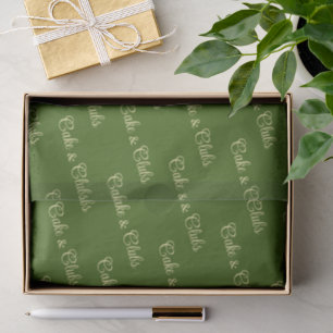 'Cake & Clubs' Deep Grass Green & Buttercream Tissue Paper
