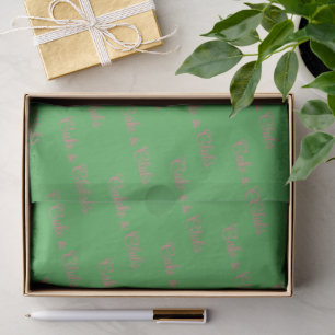 'Cake & Clubs' Fresh Green & Birthday Pink Script Tissue Paper