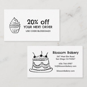 Cake Cupcake Bakery Dessert Catering Rewards  Discount Card