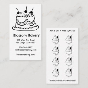 Cake Cupcake Bakery Dessert Catering Rewards  Loyalty Card