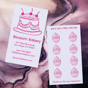 Cake Cupcake Bakery Dessert Catering Rewards Loyalty Card