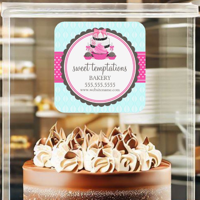 Cake Cupcake Cake Pops Bakery Packaging Classic Round Sticker (Promote and seal you baking by attaching these bakery box stickers to your containers.)