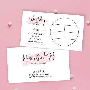 Cake Cutting Guide 4" Round Wedding Cake Portions Enclosure Card