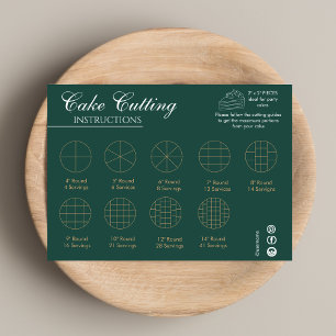 Cake Cutting Guide Round Wedding Green Card