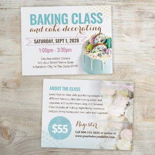 Cake Decorating Class   Baking   Postcard Template