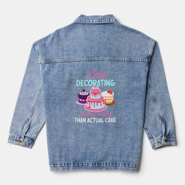 Cake Decorating Frosting And Icing Design  Denim Jacket (Back)