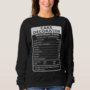 CAKE DECORATOR Nutrition Facts Sarcastic Sweatshirt