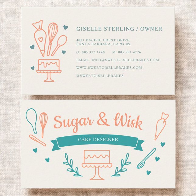 Cake Designer Bakery Baker Business Card (Creator Uploaded)