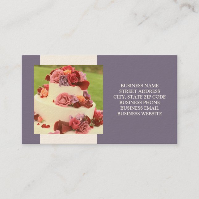 Cake Designer or Wedding Business Cards (Front)