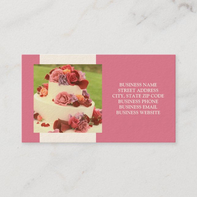 Cake Designer or Wedding Business Cards (Front)
