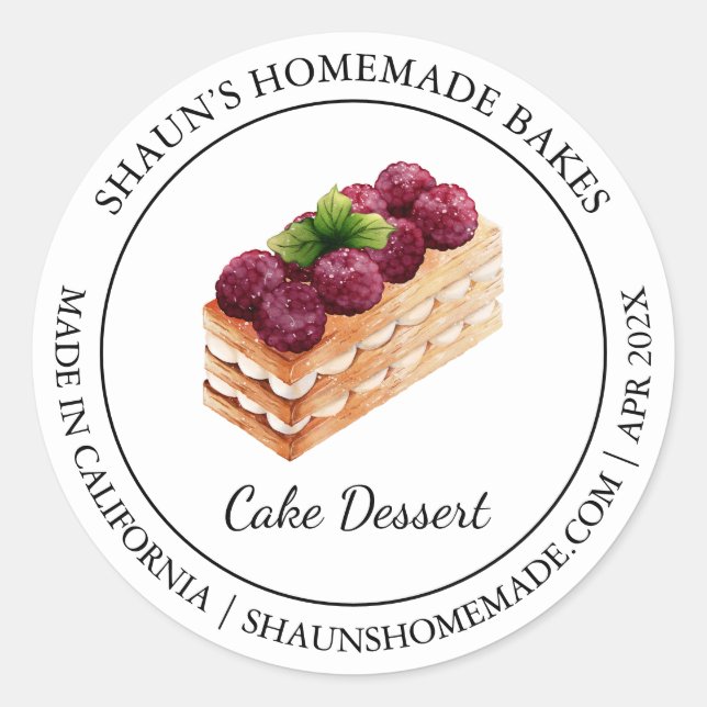 Cake Dessert Baking Modern label (Front)